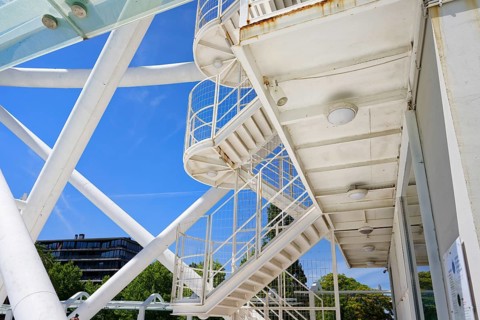 Vasco da Gama Tower along the Tagus River, Detail of the metallic structure, Park of Nations,