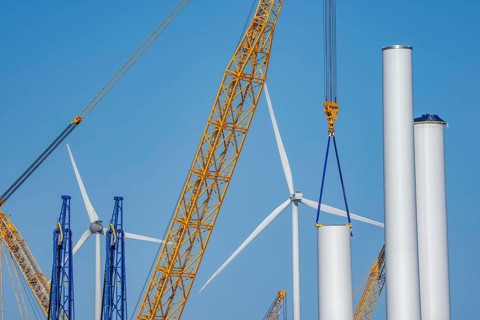 The seaport of Eemshaven, Julianahaven Basin, is where the components, rotors, tower components,