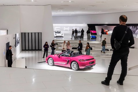 Porsche Museum Stuttgart-Zuffenhausen. The automotive museum of Dr. Ing. h.c. F. Porsche AG shows