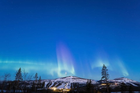 Northern Lights (Aurora borealis), Dundret, Gällivare, Norrbotten, Lapland, Sweden, April 2025