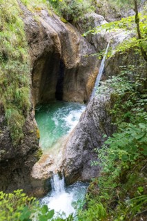 Waterfall in the Almbach Gorge near Ettenberg, Berchtesgadener Land, Bavaria, Germany