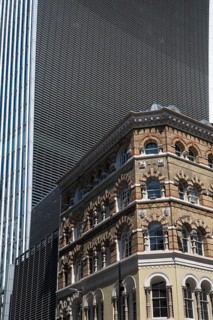 Historic building, behind skyscraper 20 Fenchurch Street, designed by Uruguayan architect Rafael