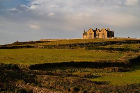 Manor house, Cape Cape Cornwall, evening mood, evening light, St Just in Penwith, Cornwall,