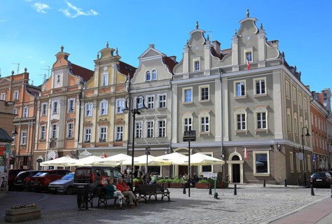 Historic buildings on the Ring, Rynek, town houses, faithfully rebuilt after the destruction during