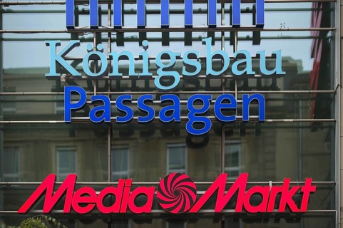 Logo Mediamarkt, Königsbau Passagen, shopping center, Stuttgart, Baden-Württemberg, Germany