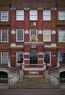 Entrance to the College of Arms, also Heralds' College, Royal Authority for Heraldry and Genealogy