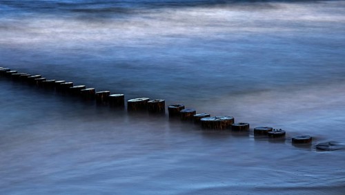 Grooves in the sea, long exposure, Zingst, Fischland-Darß-Zingst, Western Pomerania Lagoon Area