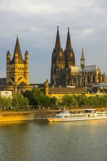 Gross St. Martin, Cologne Cathedral, Old Town Embankment, Rhine, Cologne, Rhineland, North