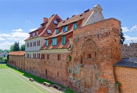 City wall around the old town of Torun. The historic old town is a UNESCO World Heritage Site.