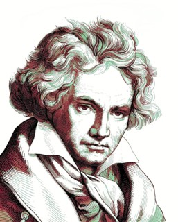 Ludwig van Beethoven, 1770 -1827, German composer, digitally altered