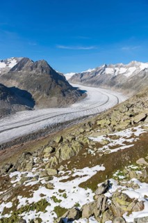 Aletsch glacier, glacier tongue, panorama, climate change, decline, global warming, ice, global