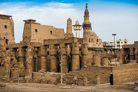 Luxor Temple and Mosque of Abu el-Haggag, UNESCO World Heritage Site, Luxor, Egypt