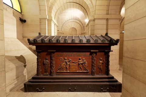 Tomb of Jean-Jacques Rousseau, Crypt of the Panthéon, National Hall of Fame, Latin Quarter, Paris,