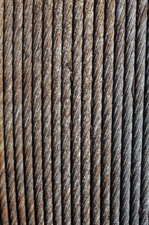 Close-up of old steel cable