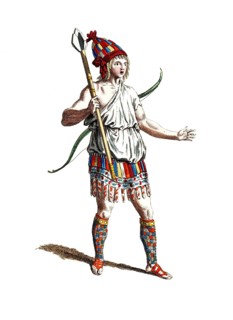 Historical clothing, fashion over time, clothing style of an East Indian from 1581, digitally