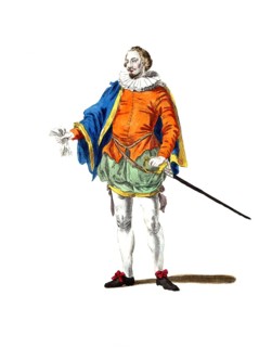 Historical clothing, fashion in the course of time, clothing style of a distinguished gentleman