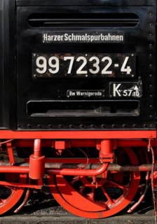 Detail of a steam locomotive, Harzer Schmalspurbahnen, abbreviated HSB, railway romance, nostalgia,