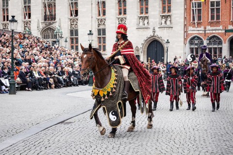 BRUGES, BELGIUM, MAY 17: Annual Procession of the Holy Blood on Ascension Day. Locals perform an