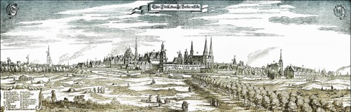 Panoramic view of the Berlin skyline, Berlin, Germany, Europe, 1650, 17th Century, Historische