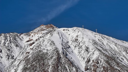 Mount Teide. Mount Teide, A snow-capped mountain peak against a clear blue sky, Teide, Parque