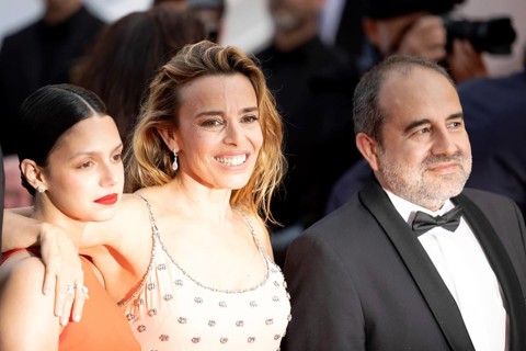Cannes, France - 18.5.2024: Ramzy Bedia and Élodie Bouchez on the red carpet during the 78th Cannes