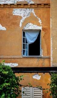 House facade of an old villa at the Roman Baths in Sanssouci Park in Potsdam, Brandenburg, Germany