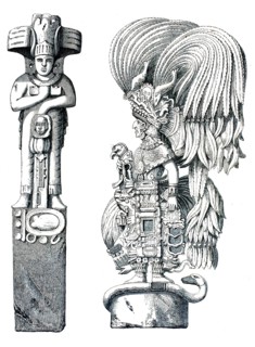 Historical engravings of two important monumental stone structures of the pre-Columbian Mayan