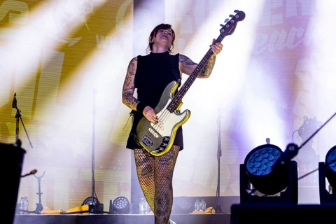 Ines Maybaum, bass player for the BROILERS at the 2026 Open Airs at Auestadion Kassel on 18.07.2026