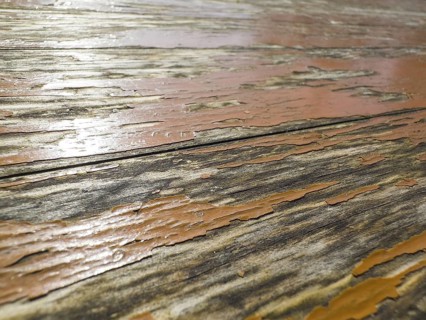 Weathered beer garden table