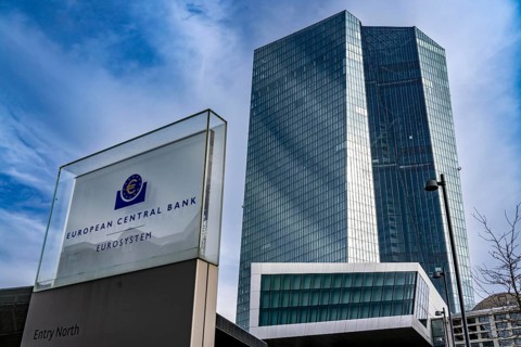 Building of the European Central Bank, ECB, in Frankfurt am Main, Skyline, Hesse, Germany