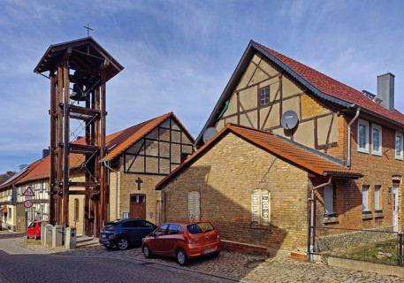 St Francis' Chapel with bell tower in Langenstein, a district of Halberstadt, Harz district,