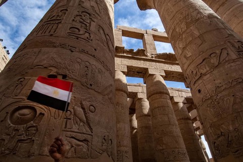 Luxor, Egypt. February 12th 2009 Pharaonic inscriptions at the ancient Egyptian ruins beside the