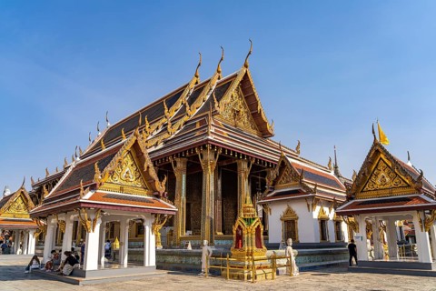Wat Phra Kaeo, the king's Buddhist temple, Grand Palace Bangkok, Thailand