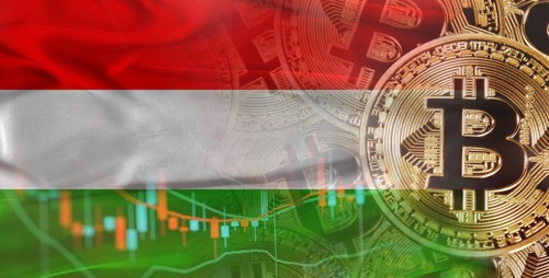 Bitcoin cryptocurrency with Hungarian flag. Investors in Blockchain Technology with Hungary flag