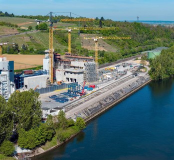 Decommissioned Energie Baden-Württemberg EnBW power plant in Walheim. The former coal-fired power
