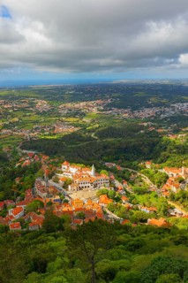 Sintra town, high angle view, Sintra, Portugal