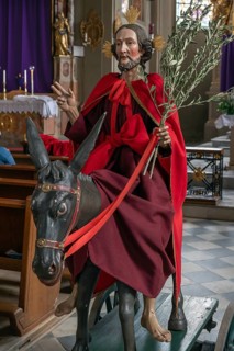 Palmesel decorated for the Palmesel procession, tradition since the 18th century, Parish Church of