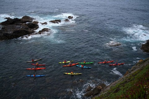 Guided sea kayak tour, sea kayak, around Cape Cape Cornwall, rocks, St Just in Penwith, Cornwall,