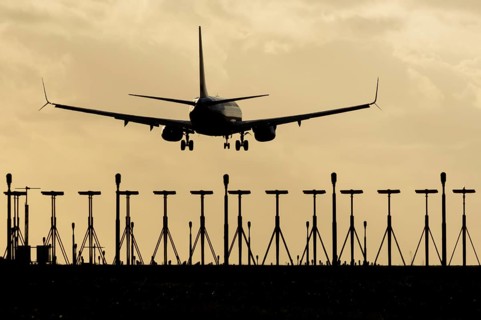 Boeing 737 commercial passenger airliner jet aircraft of Ryanair airways in flight on approach to