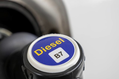 Close-up of refueling a car with diesel