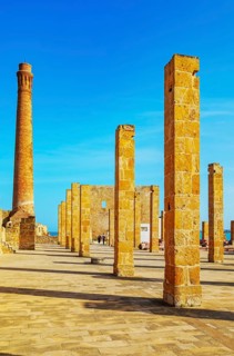 Remains of the Tuna fishery plant, Vendicari, Noto Valley, Sicily, Italy