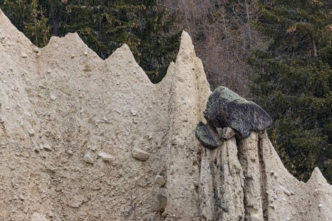 Earth pyramids located in Platten in the municipality of Percha, near Bruneck in South Tyrol, Italy