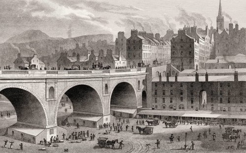 North Bridge, General, Market Street, Edinburgh, Scotland, 19th century, from Modern Athens by Th.