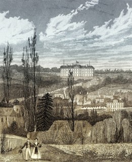 The Château de Meudon, Meudon, Hauts-de-Seine, antique steel engraved print, 1831