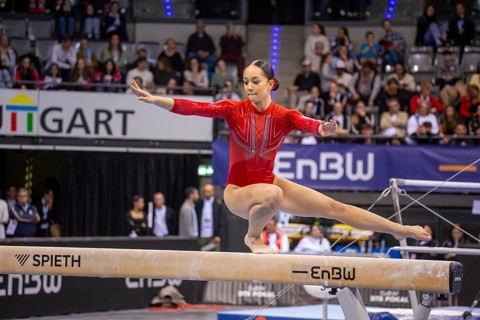 EnBW DTB-Pokal Stuttgart 2025, Mixed Cup***Lia Redick Canada on the balance beam