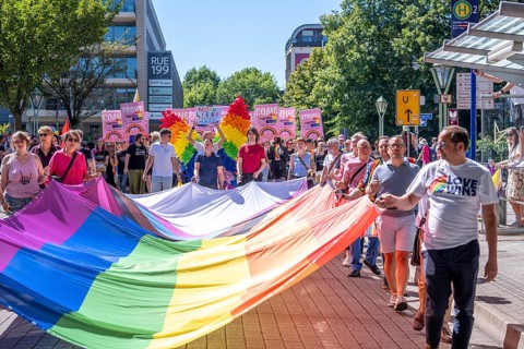 Ruhrpride in Essen, CSD, Essen's Lord Mayor Thomas Kufen, patron of the event, largest queer street