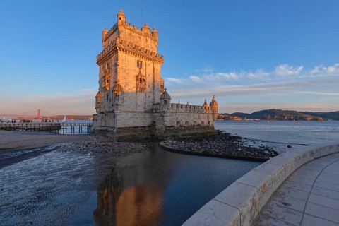 Belem Tower at sunset, Belem, Lisbon, Portugal