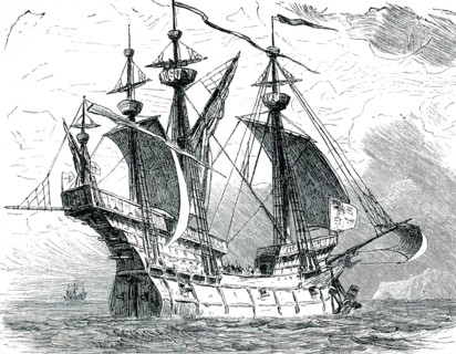 Mary Rose, a famous battleship of the English Tudor Navy under King Henry VIII, the ship was a