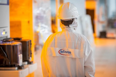 Clean room of Infineon Technologies AG's new Smart Power Fab in Dresden on June 10. The Smart Power