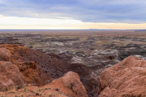 Colorful deposits of the Chinle Formation exposed at Little Painted Desert County Park near